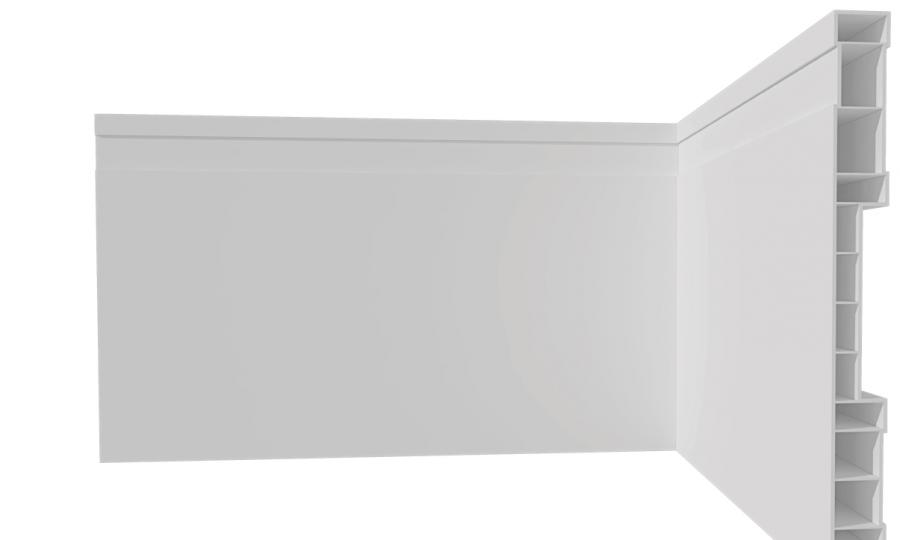 					  	Rodapé de pvc Branco 15 cm de altura ( barra com 2,40 metros de comprimento )